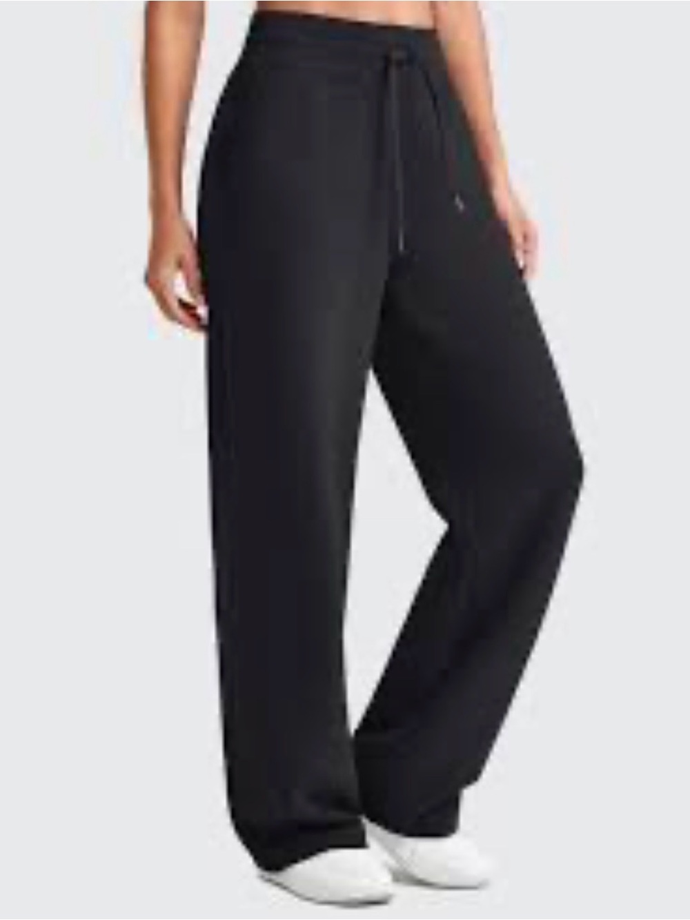 G4Free L modal black high waist tie scuba comfort activewear wide leg pant